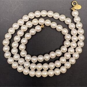 Park Lane Imitation Pearl Necklace Classic Single Strand Gold Tone‎ 24"